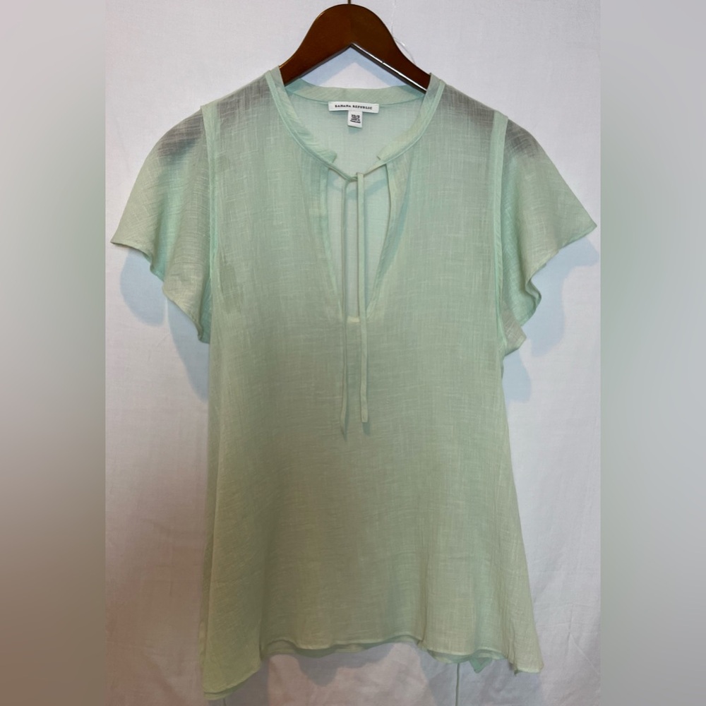 NWOT- Women’s Banana Republic Cotton Blend Sheer Tunic Top w. Cap Sleeves- XS/S